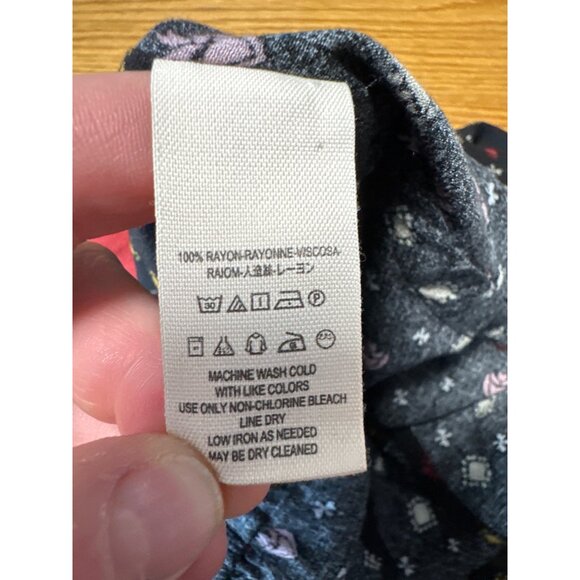 Free People Top Where We Roam Crossover Wrap Long Sleeve Printed Blouse Size S - Picture 10 of 12